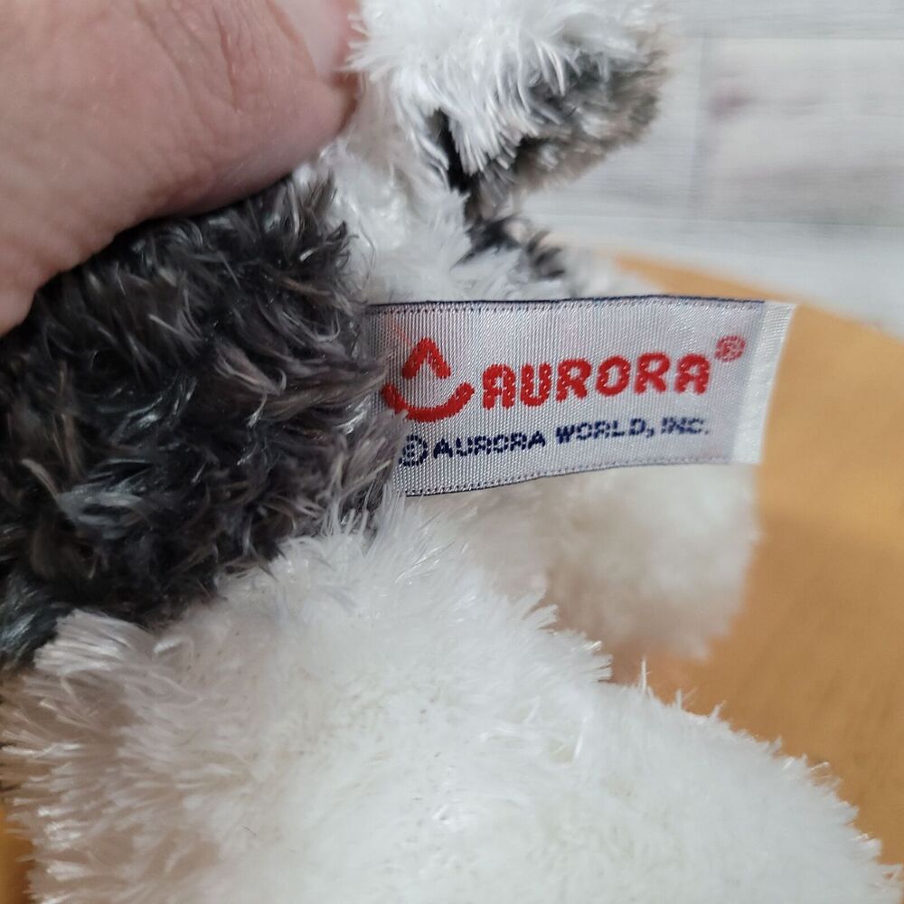 Aurora Flopsies 9" Gray and White Husky Dog Plush Stuffed Animal Soft Cuddly Toy - Picture 7 of 11